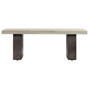 Abbey Concrete and Grey Oak Wood Dining Table