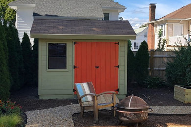Inspiration for a timeless detached shed remodel in Boston