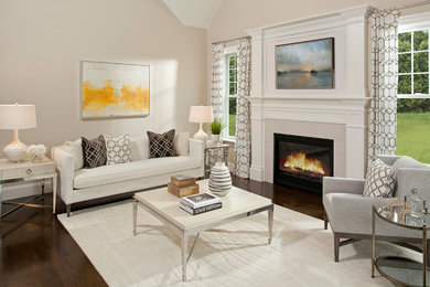Living room - traditional living room idea in Boston
