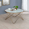 Acme Valora Coffee Table, Frosted Glass and Champagne