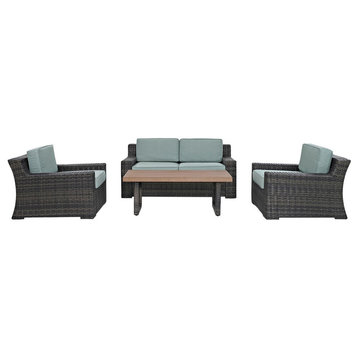 Beaufort 4-Piece Outdoor Wicker Seating Set With Mist Cushion