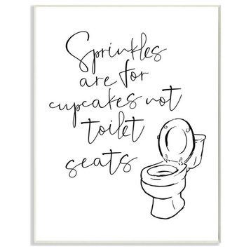 Sprinkles Funny Ink Drawing Bathroom Design, 13"x19"