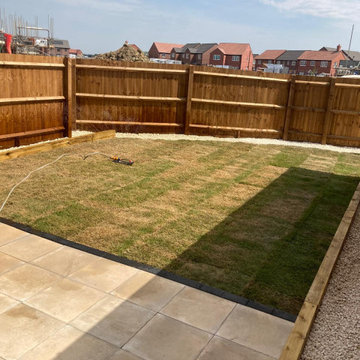 New Turf and Patio Laid to a New Build Rear Garden