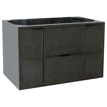 36" Single Wall Mount Vanity, Linen Gray Finish - Cabinet Only