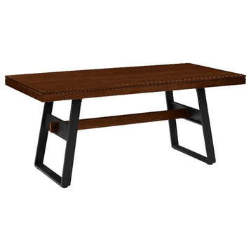 69" Modern Industrial Wood Dining Table - Dark Walnut