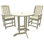 Highwood USA - Lehigh 3-Piece Round Counter-Height Dining Set, Whitewash - 100% Made in the USA - backed by US warranty and support
