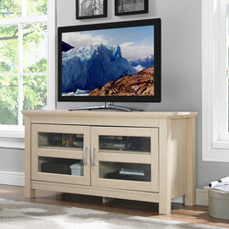 Transitional Wood Media TV Stand Storage Console Entertainment Center - Maple - Products
