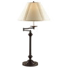 Benzara BM220642 4 Fabric Wrapped Shade Table Lamp with Metal Base, Beige/Bronze