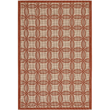 Couristan Five Seasons Retro Clover 3094/4021 Rug, Red / Natural, 2'0"x3'7"