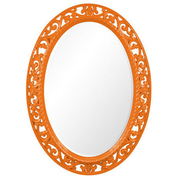 Suzanne Oval Mirror, Orange