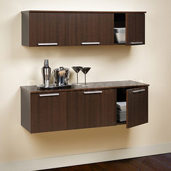 Coal Harbor Wall Mounted Buffet and Hutch in Espresso - Prepac Furniture - Buffets And Sideboards