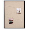 Gallery Solutions Black Burlap Pinboard With Photo Clip Firefly String Lights