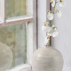 Serene Spaces Living Handcrafted Ceramic Ripple Ball Vase, White, Set of 2