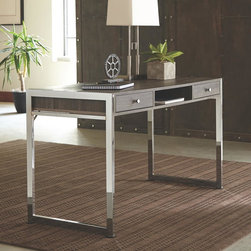 Coaster 801221 Dark Grey Office Desk with Chrome Lges - Desks And Hutches