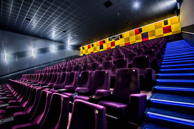 This is an example of a modern home cinema in West Midlands.
