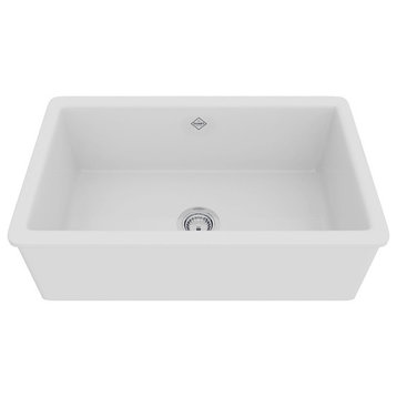 Rohl Shaws Fireclay Single Bowl Undermount Kitchen Sink, White