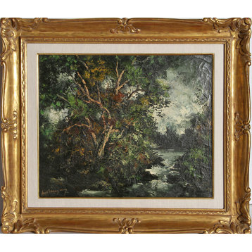 Marcel Bouyeron, Ruisseau A Maisangy, Yonne, Oil Painting