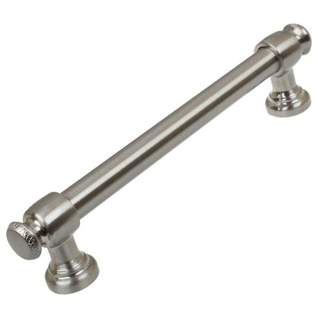 5" Center Modern Steel Euro Cabinet Bar Pull, Set of 10, Satin Nickel
