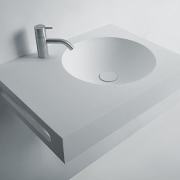 Solid Surface Bathroom Vanities and Wall Mounted Washbasins