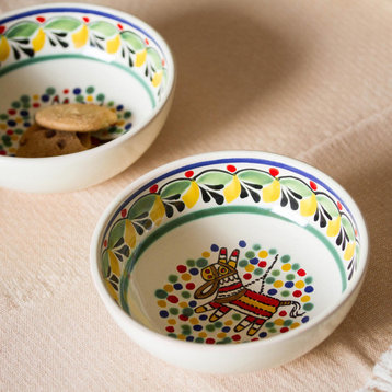 Novica Handmade Festive Pinata Ceramic Bowls, Set of 2