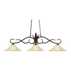 Chicago 129BRZ Fluted Golden Mottle Island Light - Kitchen Island Lighting