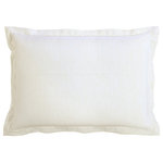 HiEnd Accents - Charlotte White Pillow Sham, 21" x 34", 1PC - This simple, classic white linen king sham is versatile in a wide variety of design settings. The sham features a flanged edge with mitered corners. Measures 21" X 34". Hidden zipper closure. Insert not included. Dry clean recommended. 100% polyester. Imported.