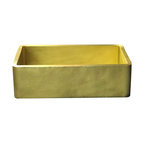 Farmhouse Sink With Hammered Apron, Burnished Brass