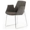 Modrest Altair Modern Fabric Dining Chair, Gray