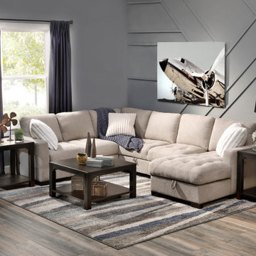 Contemporary Coolness With Storage Living Room