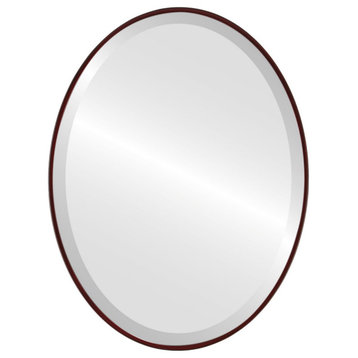 Medina Framed Oval Mirror, Black Cherry, 17"x21"