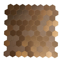 GL Stone Tile - Moroccan Style Honeycomb Aluminum Peel and Stick Mosaic Tile 11"x11" - Mosaic Tile