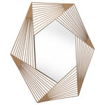 Zuo Modern - Aspect Hexagonal Mirror Gold - It’s all in the frame. Intricately designed to add dimension to any wall in your space. A mirror that will help open up any space in your entryway, living room, or office. With a gold coat that will add elegance to any space.