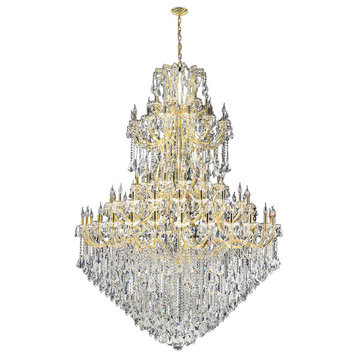 Maria Theresa Chandelier, D72"x H96", L84, Gold Finish, Clear Crystal