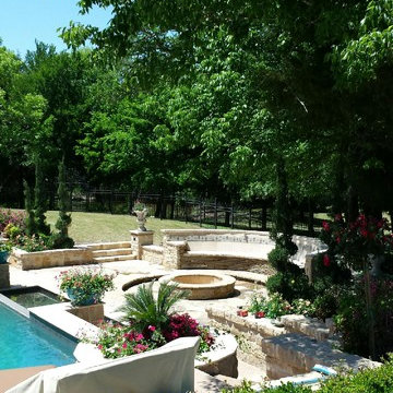 Stone and tile outdoor sofa