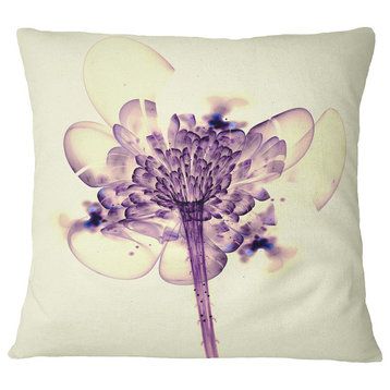 Fractal Flower Light Pink Floral Throw Pillow, 16"x16"