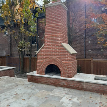 Outdoor Brick Fireplace Backyard
