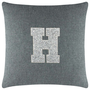 Sparkles Home Luminous Rhinestone Monogram Pillow, 14x20", Gray