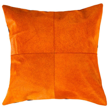 HomeRoots 18" x 18" x 5" Orange Quattro Pillow