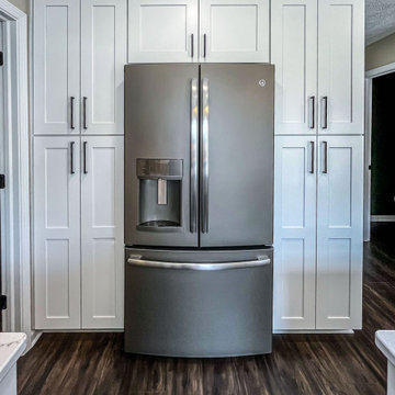 White and Green Kitchen and Coffee Bar