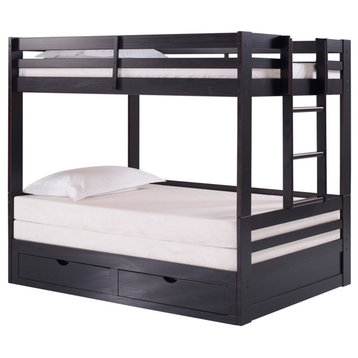 Jasper Twin to King Extending Day Bed, Bunk Bed, Storage Drawers, Espresso