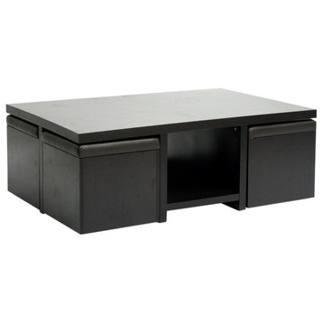 Baxton Studio Prescott Modern Table and Stool, Set With Hidden Storage