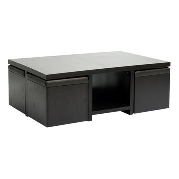 prescott modern table and stool set with hidden storage