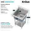 KRAUS Kore 24" Workstation 18G Stainless Steel Commercial Utility Laundry Sink