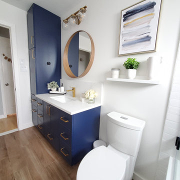 Modern Bathroom with blue vanity