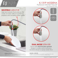 STYLISH Modern Single Handle Pull down Sprayer Kitchen Faucet in Gunmetal