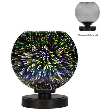 Luna 1-Light Table Lamp, Dark Granite/Silver Fire