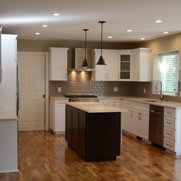 Cabinet Refacing Done in Maple With a Satin White Finish