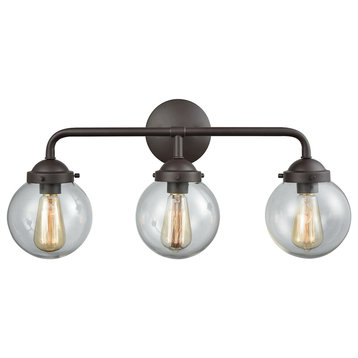 Beckett 3-Light for The Bath, Oil Rubbed Bronze With Clear Glass
