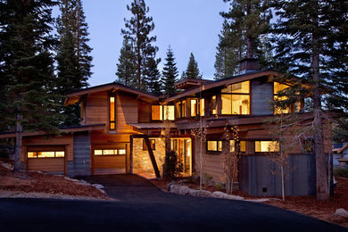 Large trendy two-story mixed siding exterior home photo in San Francisco