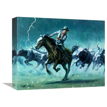 "Lightning Stampede" Stretched Canvas Giclee by Mort Kunstler, 16"x13"